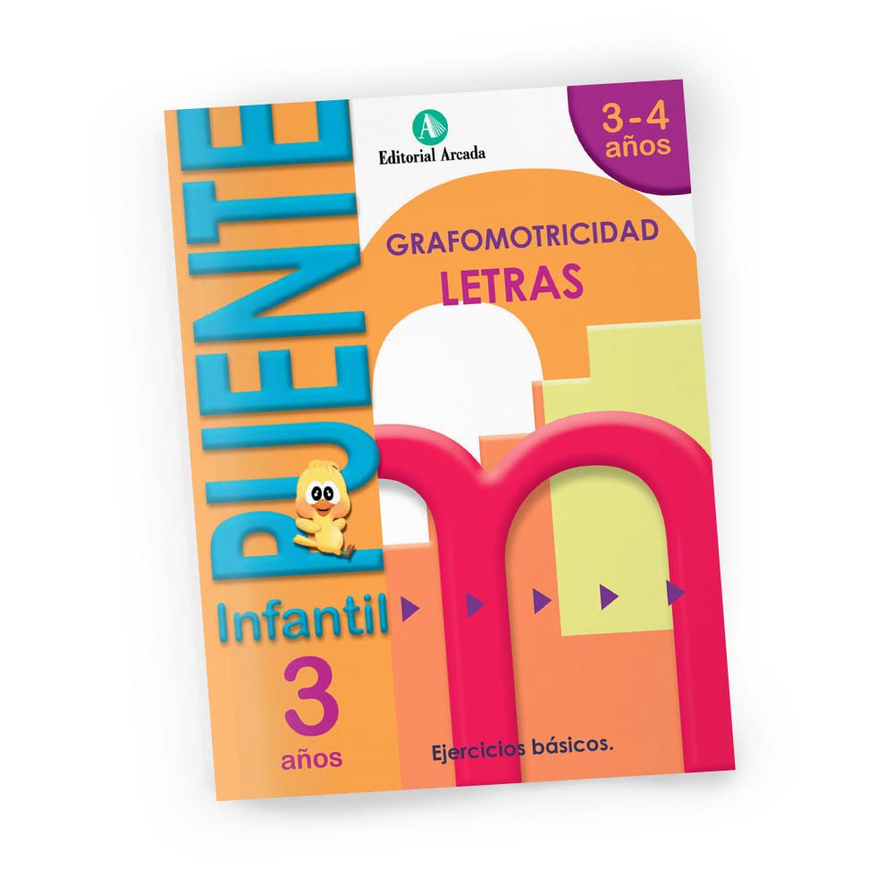 Nadal Edarca - Puente Infantil 3 años Letras | Cuaderno repaso vacaciones | Grafomotricidad e iniciación a letras | 32 páginas + 2 pegatinas | 3-4 años