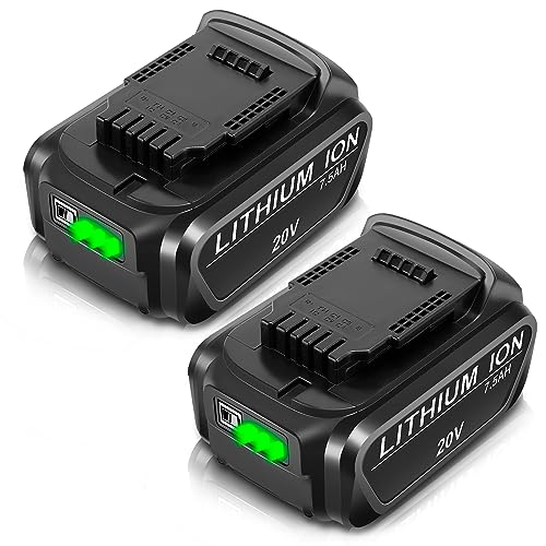 Batería-de-repuesto-Lipop-mejorada-(2-unidades,-7,5-Ah)-para-herramientas-eléctricas-inalámbricas-Dewalt-de-20-V,-Lithium-Max-XR-DCB200-DCB201-DCB203-DCB204-DCB206-DCB181-DCB180,-color-negro