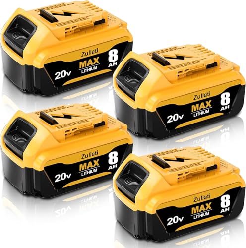 Batería-Zuliati-de-8000-mAh-para-Dewalt-20-V-Max-DCB206-DCB206-2-DCB203-DCB201-DCB204,-compatible-con-herramientas-eléctricas-Dewalt-8-Ah-20-V-DCD985B-DCD771C2-DCS355D1-(amarilla)