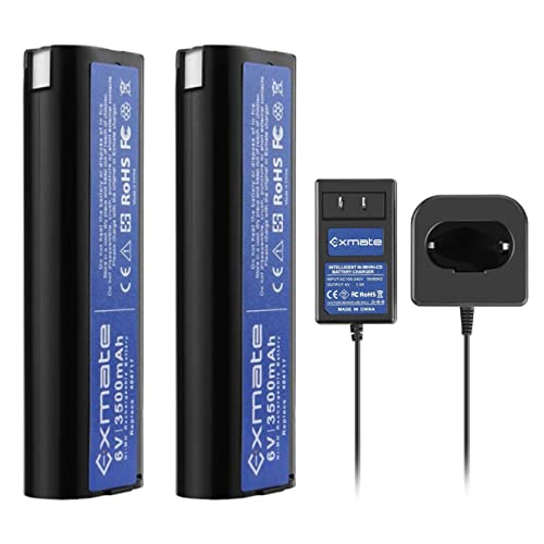 Batería-Exmate-(2-unidades,-6-V,-3,5-Ah)-compatible-con-Paslode-404717,-B20544E,-BCPAS-404717,-BCPAS-404717SH-para-404400,-900400,-900420,-900600,-901000,-902000,-B20720,-CF-325,-IM200,-F18,-IM250,-con-cargador-de-1,2-18-V.