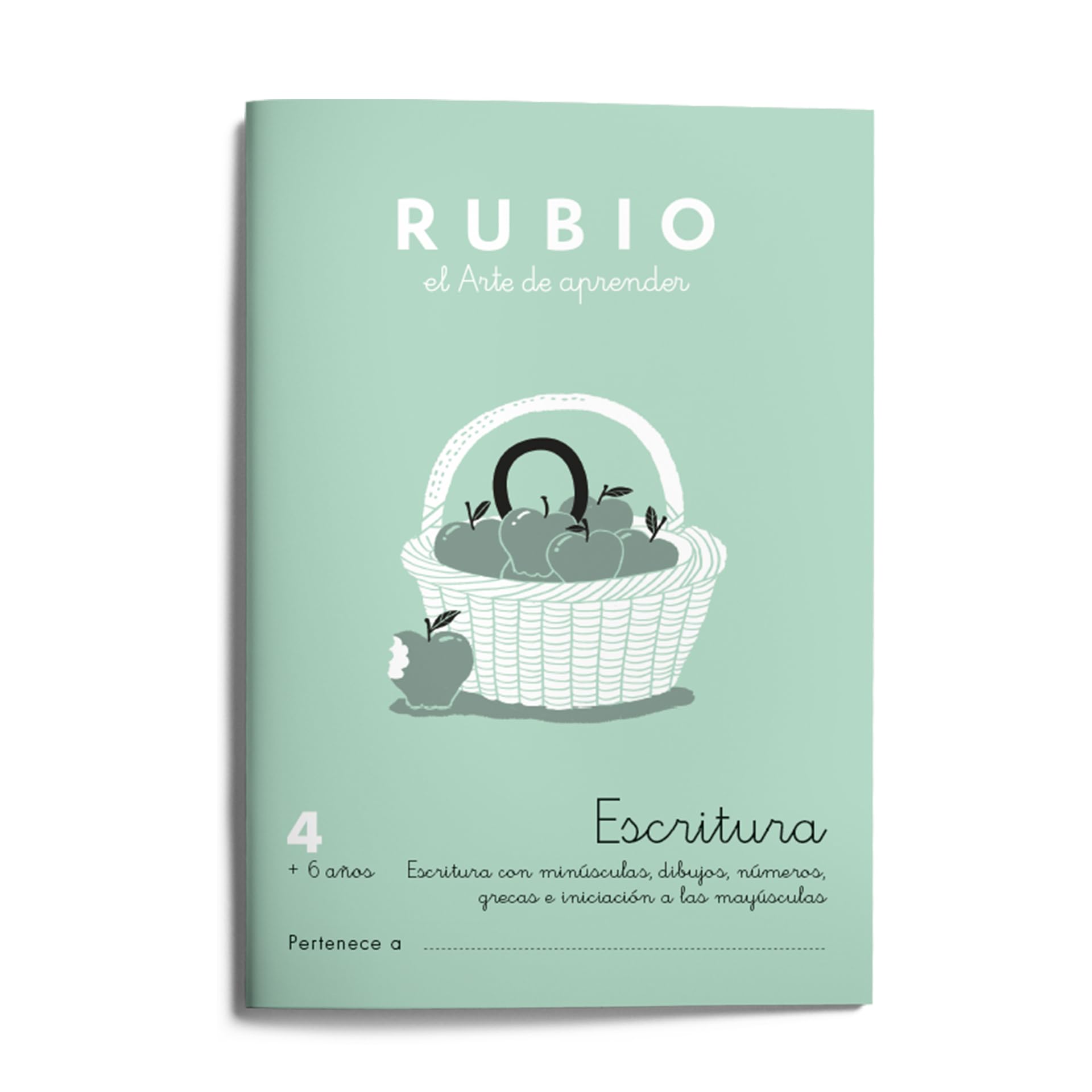 4 Escritura RUBIO | Ejercicios de escritura en minúsculas, minúsculas, númerose iniciación a las mayúsculas | +6 años