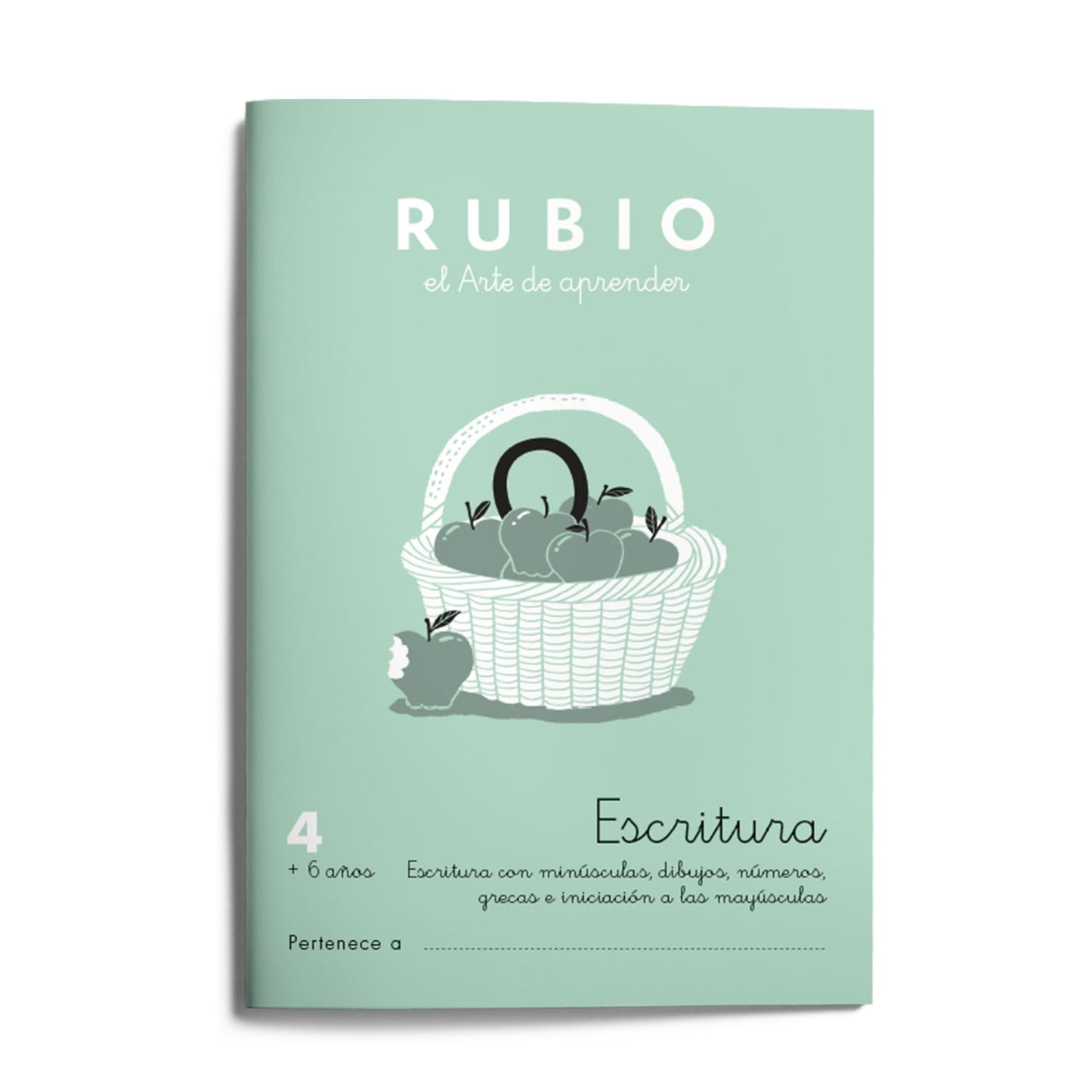 4 Escritura RUBIO | Ejercicios de escritura en minúsculas, minúsculas, númerose iniciación a las mayúsculas | +6 años
