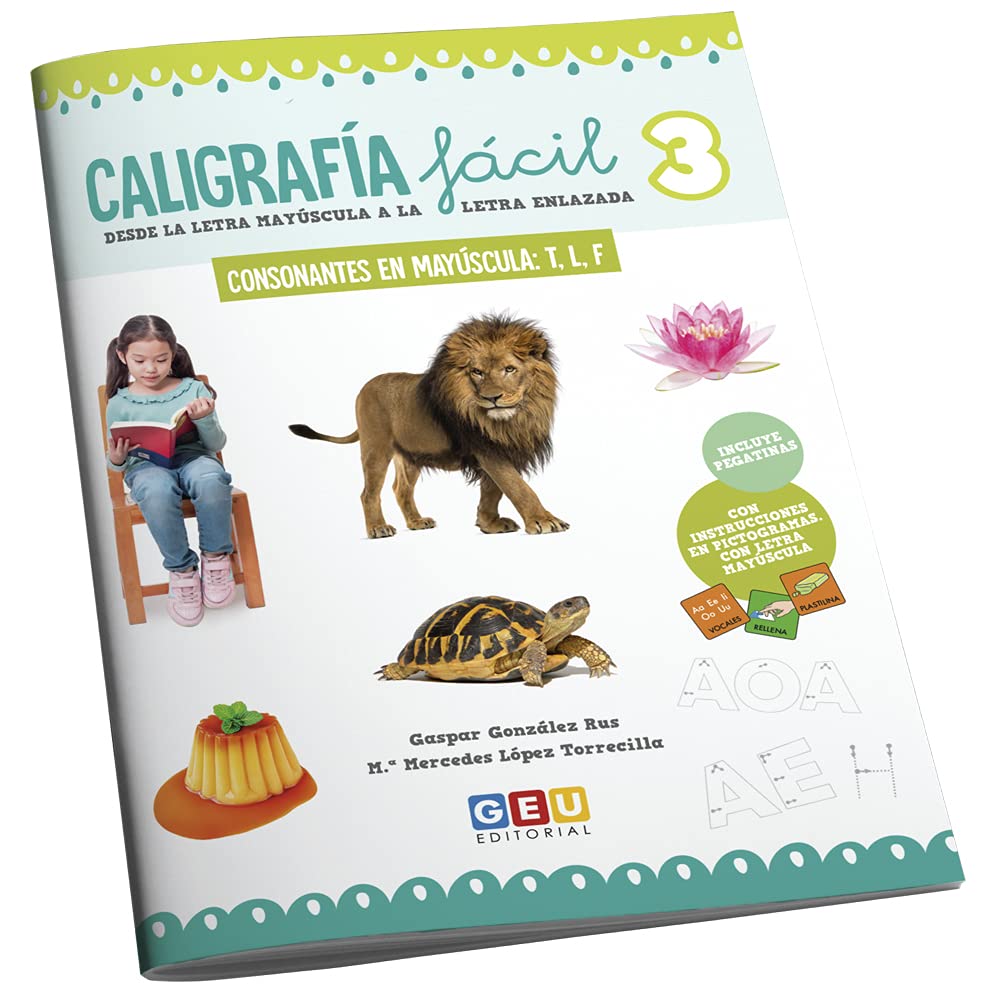 Libro: CALIGRAFÍA FÁCIL 3. Consonantes en mayúscula T,L,F