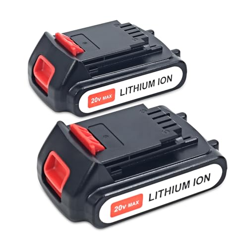 Batería-de-iones-de-litio-de-20-V-(2-paquetes)-para-Black-&-Decker-(20-V-máx.)-LB20-LBX20-LBX4020-(herramientas-eléctricas-inalámbricas,-4,0-Ah)