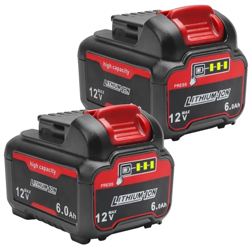 Batería-TENMOER-DCB120-de-6,0-Ah-(paquete-de-2)-compatible-con-Dewalt-12-V-Max-(DCB126,-DCB127,-mayor-capacidad)