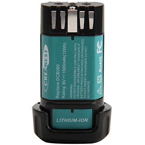 Batería-CREABEST-de-iones-de-litio-de-1500-mAh-y-8-voltios-compatible-con-DEWALT-MAX-DCB080-DW4390-DCF680N1-DCF680N2-DCF680G2