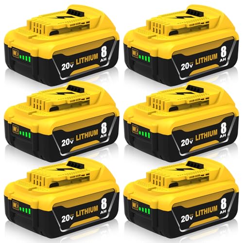 Paquete-de-6-baterías-de-repuesto-de-8000-mAh-para-Dewalt-de-20-V,-compatibles-con-baterías-de-iones-de-litio-Dewalt-de-20-voltios-DCB200-DCB201-DCB203-DCB207-DCB206,-herramientas-eléctricas-inalámbricas.