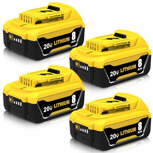 Paquete-de-4-baterías-de-repuesto-de-8000-mAh-para-Dewalt-de-20-V,-compatibles-con-baterías-de-iones-de-litio-Dewalt-de-20-voltios-DCB200-DCB201-DCB203-DCB207-DCB206,-herramientas-eléctricas-inalámbricas.