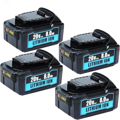 HAPPLYS-【Paquete-de-4-baterías-de-repuesto-de-8.0-Ah-para-Dewalt-20V-Max-Litio-para-Dewalt-20v-Batería-DCB208-DCB200-DCB205-Compatible-con-herramientas-eléctricas-de-las-series-DCD/DCF/DCG
