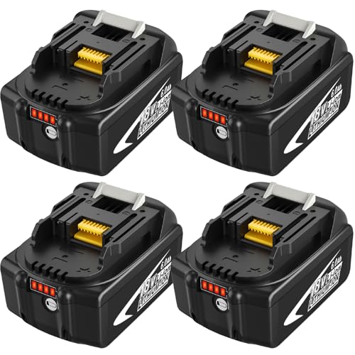 4-paquetes-de-baterías-de-iones-de-litio-BL1860B-de-6,0-Ah-para-Makita-de-18-V-(compatibles-con-baterías-Makita-de-18-V-BL1890,-BL1860,-BL1850B,-BL1850,-BL1840B,-BL1840,-BL1830B,-BL1830,-BL1815,-BL1820-y-BL1820B)-(negro)