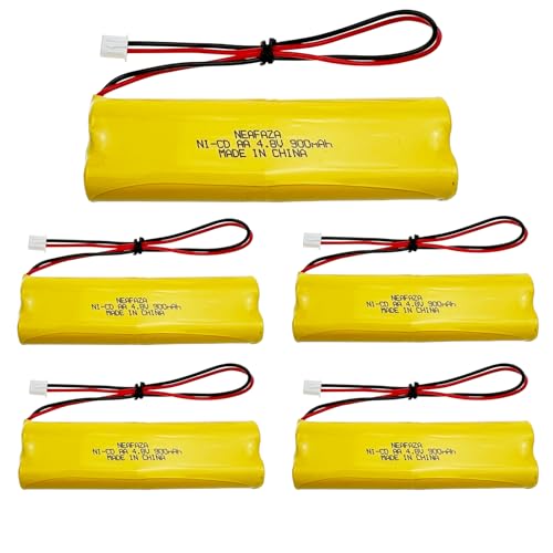 Batería-NEAFAZA-D-AA650Bx4-Ni-CD-4.8V-900mAh-para-iluminación-de-emergencia-de-señales-de-salida,-compatible-con-Unitech-Dual-Lite-0120859-Ni-CD-AA-650mAh-E1021R-LITHONIA-DAA650Bx4-(paquete-de-5)