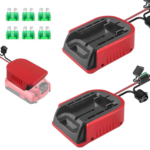 Adaptador-de-rueda-motriz-(2-paquetes)-para-batería-Craftsman-V20-de-20-V-con-fusible,-terminales-de-cable-y-cable-de-calibre-14.-Ideal-para-camiones-de-bricolaje,-robótica-y-juguetes-RC.