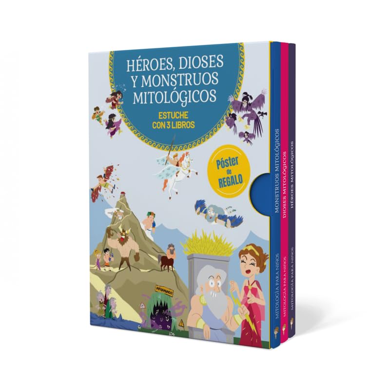 Libro: Héroes, dioses y monstruos mitológicos. Pack de 3 libros para niños de 5 a 9 años. ¡Incluye póster de regalo!: Descubre el maravilloso mundo de la ... libros infantiles. (Mitología para niños)