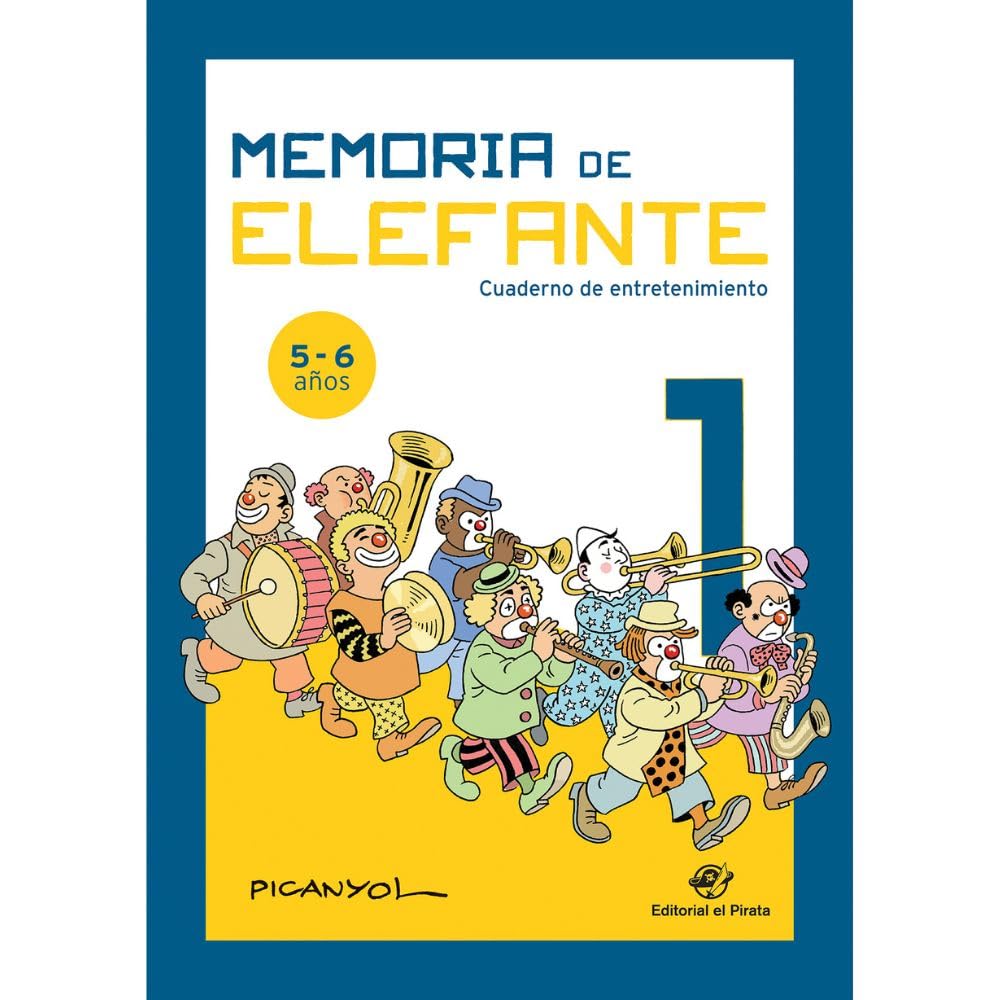 Libro: Memoria de elefante 1: cuaderno de entretenimiento: Juegos para niños de 5 y 6 años: primero de primaria: Cuadernillo de actividades