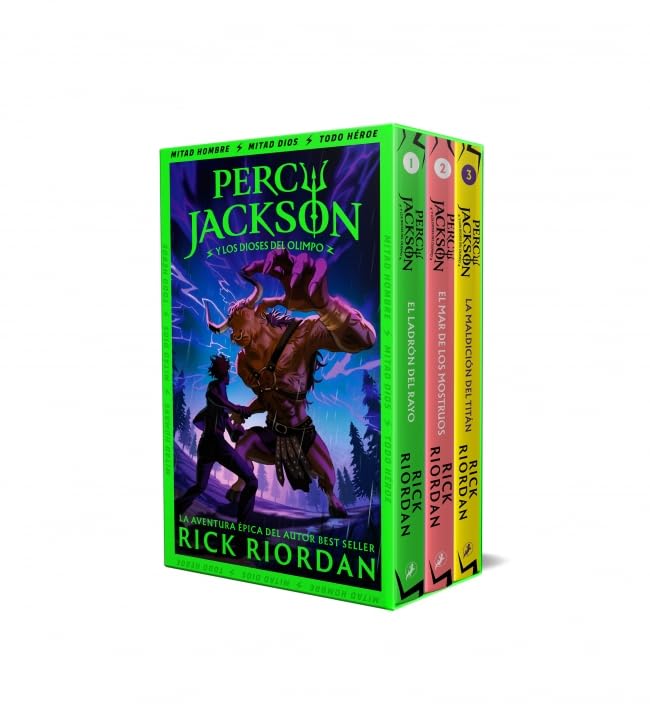 Libro: Percy Jackson y los dioses del Olimpo (estuche con: El ladrón del rayo|El mar de los monstruos|La maldición del Titán) (Colección Salamandra Middle Grade)