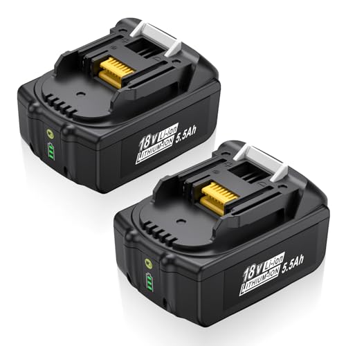 Batería-de-litio-Farmice-de-18-V-(5,5-Ah)-compatible-con-Makita-BL1860B,-BL1850B,-BL1840B-y-BL1830B-(paquete-de-2)