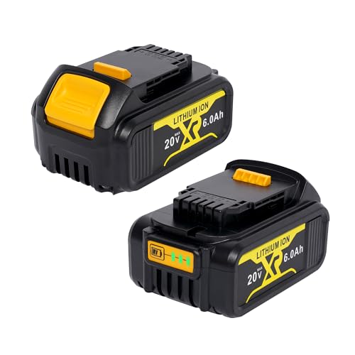 HUAYUE---Paquete-de-2-baterías-de-repuesto-de-6,0-Ah-para-Dewalt-20-V-Max-de-iones-de-litio,-compatible-con-Dewalt-DCB204,-DCB206,-DCB201,-DCB203,-DCB200-y-DCB180-para-todas-las-herramientas-inalámbricas-DEWALT-XRP,-DCD,-DCF-y-DCG-de-20-V.