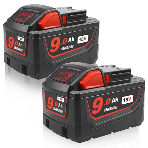 Batería-de-repuesto-ZLWAWAOL-de-alta-capacidad-de-18-V-y-9-Ah-para-herramientas-eléctricas-inalámbricas-Milwaukee-de-18-V-|-9000-mAh-de-iones-de-litio,-compatible-con-Milwaukee-Mil18V-48-11-1820/1850/1828-(paquete-de-2)