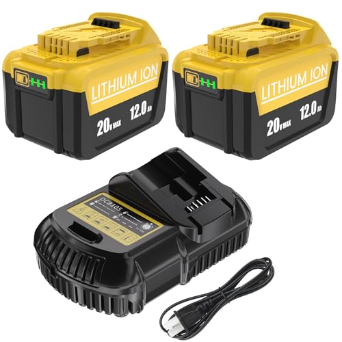 Reemplazo-Moticett-para-batería-de-iones-de-litio-Dewalt-20V-MAX-(paquete-de-2)-y-cargador-de-12,0-Ah,-compatible-con-herramientas-eléctricas-Dewalt-de-20-V-y-cargador.