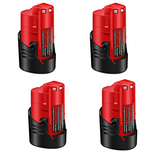 Batería-VOLT1799-(paquete-de-4),-3,0-Ah,-12-V,-48-11-2401,-compatible-con-herramientas-inalámbricas-Milwaukee-de-12-V