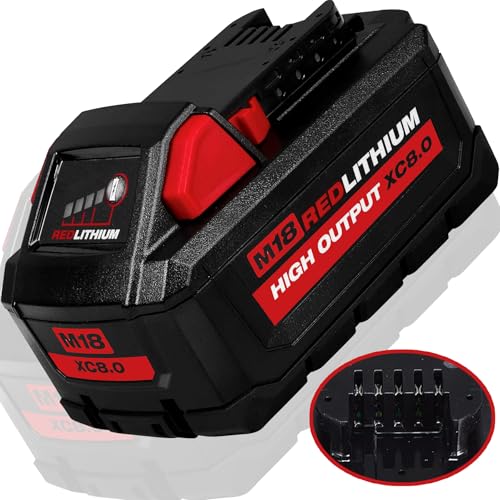 VIFANIV---Batería-de-repuesto-de-8.0-Ah-para-Milwaukee-M18,-compatible-con-herramientas-inalámbricas-48-11-1810,-48-11-1820,-48-11-1850,-48-11-1828,-48-11-1860-y-48-11-1880.-M18-XCREDLITHIUM,-color-negro-rojizo.