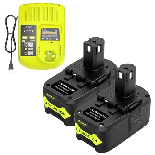 Cargador-rápido-P117-mejorado-de-21-V-y-3-A-+-batería-de-litio-RB18L50-de-6,0-Ah-y-18-V-para-baterías-de-herramientas-inalámbricas-de-alta-capacidad-RYOBI-P108,-P102-y-P104-(paquete-de-2)