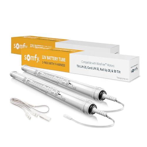 Paquete-de-2-tubos-de-batería-recargables-Somfy-de-12-V-CC-y-arnés-en-Y---2-tubos-de-batería-de-repuesto---Varillas-de-batería-dobles-de-12-V-para-motores-RTS---Persianas-y-estores-eléctricos---Fácil-de-instalar---N.°-9018685,-9018625