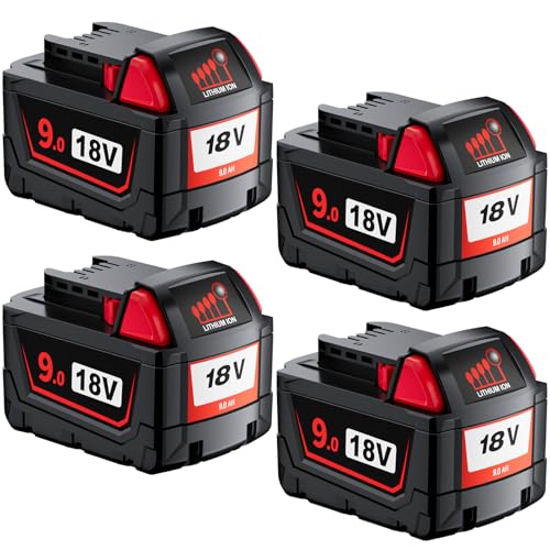 Batería-de-repuesto-Sunmokite-de-18-V-y-9,0-A-para-Milwaukee-M-18,-compatible-con-Milwaukee-48-11-1890,-48-11-1880,-48-11-1852,-48-11-1850,-48-11-1840-y-herramientas-eléctricas-inalámbricas-(paquete-de-4)