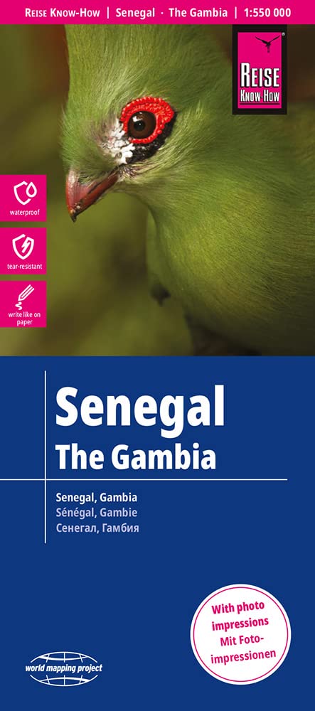 Libro: Senegal / The Gambia 2016, Travel Map - 1:550,000 (English and Spanish and French and German and Russian Edition)
