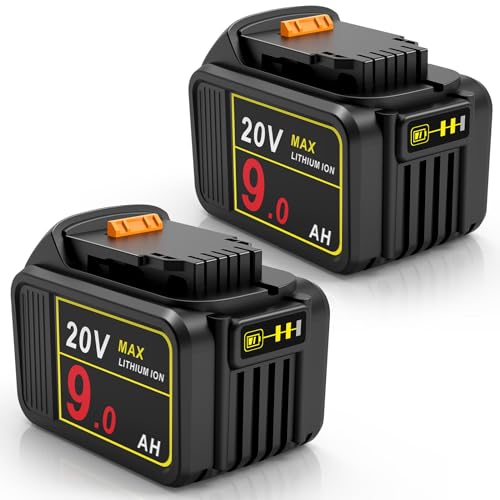 TREE.NB---Paquete-de-2-baterías-de-repuesto-de-9000-mAh-y-20-V-para-herramientas-inalámbricas-Dewalt-N123283,-DCB206,-DCB209,-DCB181-XJ,-DCB181,-DCB180,-DCB201-2,-DCB200,-DCB203,-DCB204,-20-V,-serie-DCF/DCD/DCG/DCS,-con-indicador-LED