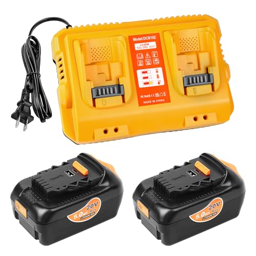 Batería-de-repuesto-COOMYXIN-de-20-V-y-5-Ah-para-Dewalt-20-V-Max-con-2-puertos-USB-y-cargador-DCB102.