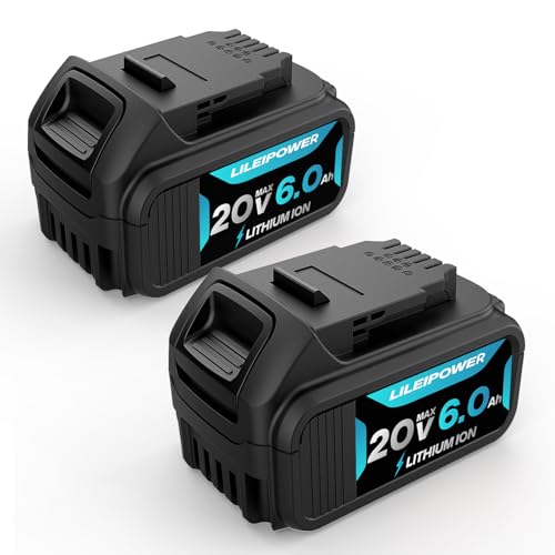 LILEIPOWER---Paquete-de-2-baterías-de-repuesto-de-6-Ah-para-Dewalt-20-V-MAX,-compatible-con-baterías-de-iones-de-litio-XR-de-20-voltios-DCB205-DCB206-DCB204-DCB203-DCB200-para-herramientas-eléctricas-de-la-serie-DCD-DCF-DCG