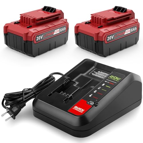 Batería-de-repuesto-de-6,0-Ah-y-20-voltios-para-Porter-Cable-(20-V)-y-cargador-combinado.-Compatible-con-la-batería-de-litio-Porter-Cable-de-20-V-(PCC685L,-PCC680L,-PCC681L,-PCC682L,-PCC685LP).
