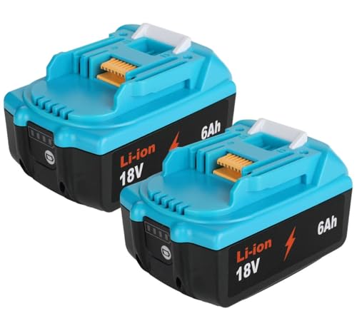 SFMAKDZ-【Paquete-de-2】-Batería-de-repuesto-de-18-V-y-6-Ah-para-Makita-BL1860B,-diseño-de-carcasa-azul-con-agarre-antideslizante,-compatible-con-herramientas-Makita-BL1820/1830B/1840B-y-cargadores,-6000-mAh-de-alta-capacidad