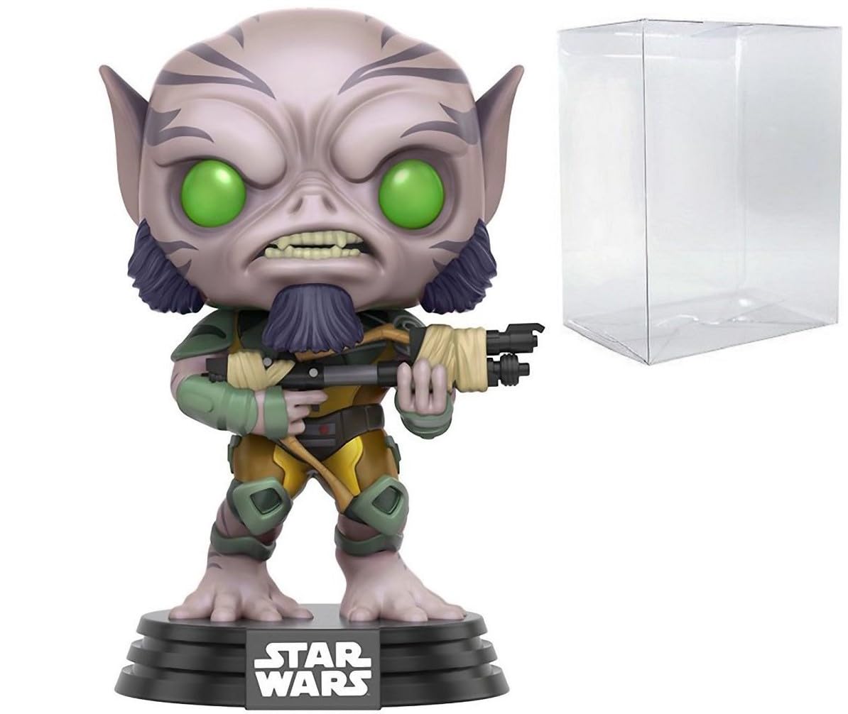Funko Pop: POP Star Wars: Rebels - Zeb Orrelios Funko Figura de Vinilo (Bundled with Compatible Box Protector Case), Multicolor, 3.75 Pulgadas