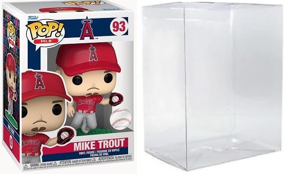 Funko Pop: CLARKtoys Mike Trout (Los Angeles Angels) MLB Funko Pop! Series 7 Figura de Vinilo (Bundled with Compatible Box Protector Case) 3.75 Pulgadas, Clear