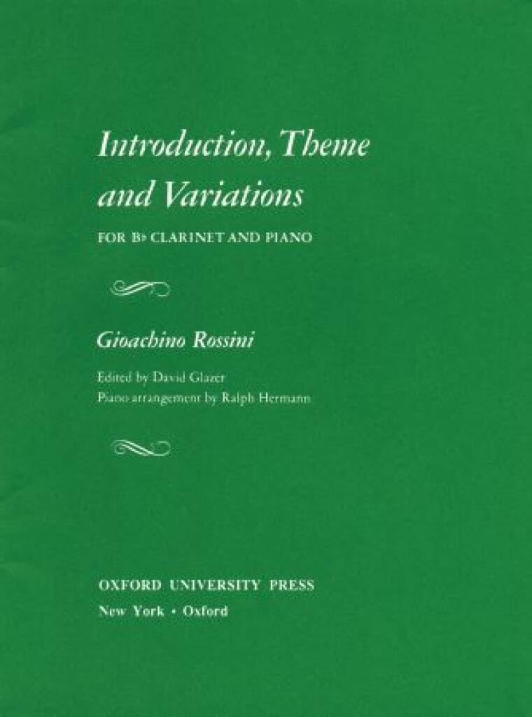 Libro: Introduction, Theme and Variations for B♭ Clarinet and Piano