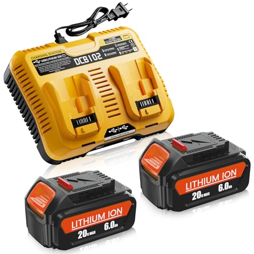 HOCHSTERN---Paquete-de-2-baterías-de-6,0-Ah-de-repuesto-para-Dewalt-20-V-MAX-y-cargador-combinado.-Cargador-de-estación-de-batería-de-2-puertos-compatible-con-baterías-Dewalt-de-12-20-V-y-todas-las-herramientas-inalámbricas-de-20-voltios.