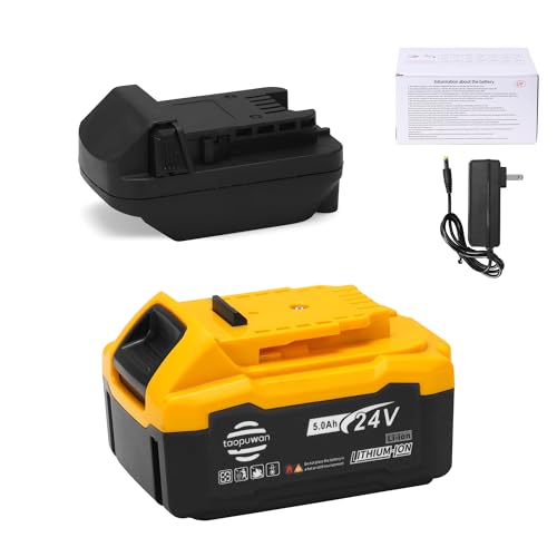 Taopuwan---Batería-de-iones-de-litio-de-repuesto-de-24-V-y-5-Ah-para-Dewalt-20-V-Max-(1-unidad)-con-cargador-y-adaptador-para-Dewalt-a-Makita,-compatible-con-herramientas-eléctricas-inalámbricas-Makita-de-18-V.