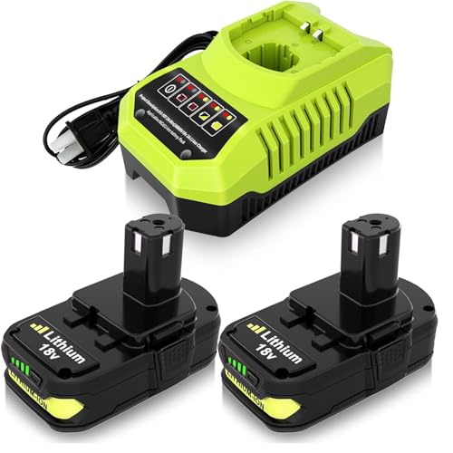 Paquete-de-2-baterías-de-repuesto-de-3,0-Ah-para-Ryobi-de-18-V-y-cargador-compatible-con-baterías-de-litio-Ryobi-de-18-V-P102,-P103,-P104,-P105,-P107,-P109,-P108,-P190-y-P122.