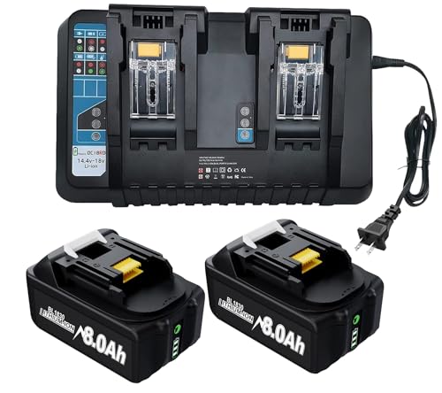 Reemplazo-mejorado-de-8.0-Ah-para-batería-Makita-de-18-V-y-cargador-rápido-doble-combinado,-compatible-con-baterías-de-18-V-BL1815,-BL1830,-BL1840,-BL1850-y-BL1860-para-herramientas-inalámbricas-LXT-Lion.-Cargador-de-batería-Makita.