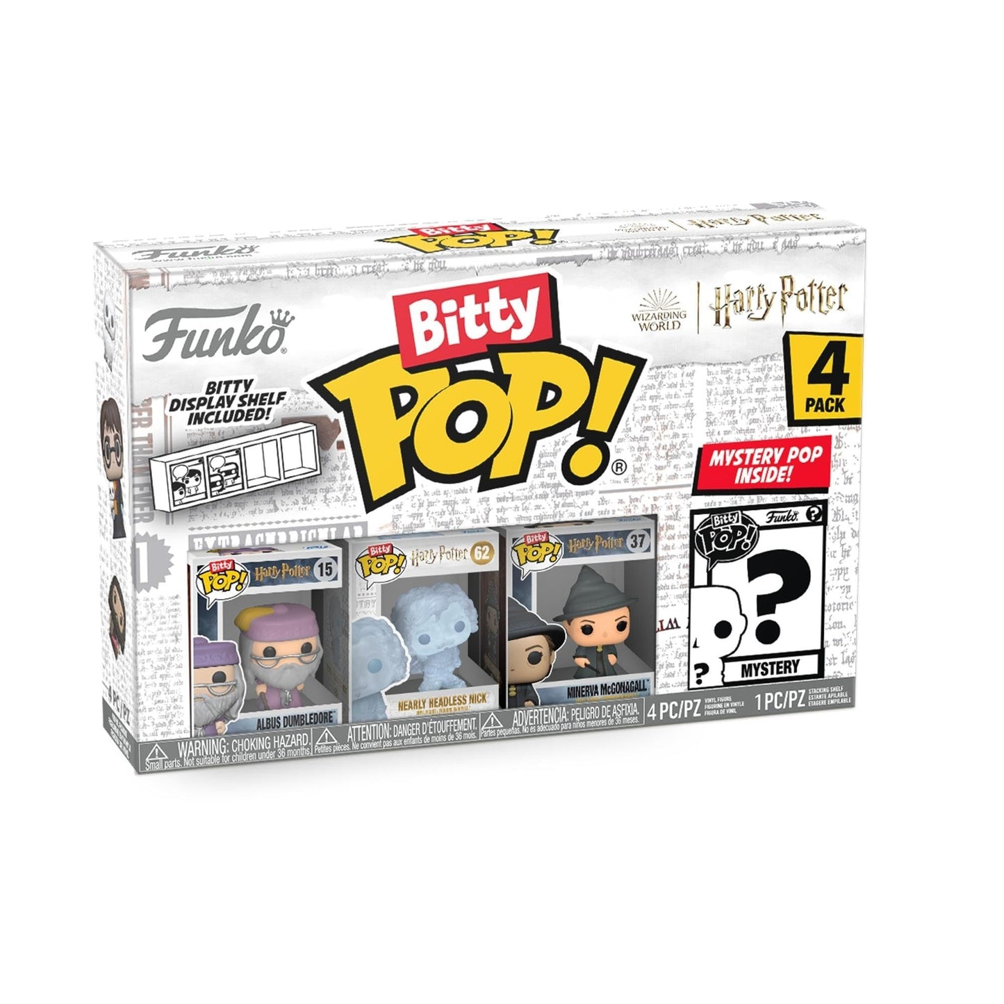 Funko Bitty Pop! Pack de 4: Harry Potter - Dumbledore, Nick, McGonagall