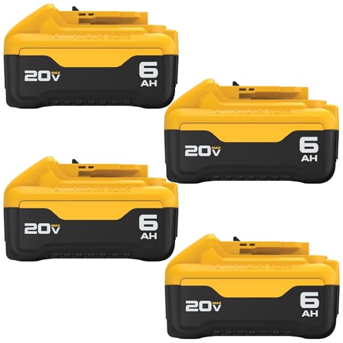 Batería-de-repuesto-Simple-Plus+-(4-paquetes,-20-V,-6-Ah)-para-Dewat-(20-V),-compatible-con-herramientas-eléctricas-inalámbricas-Dewat-DCB200,-DCD,-DCF-y-DCG.
