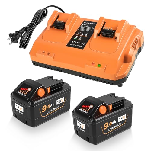 Batería-y-cargador-PercooAir-de-18-V-y-9-Ah-(2-unidades)-para-el-kit-de-inicio-de-alto-rendimiento-de-iones-de-litio-Milwaukee-m18,-color-naranja