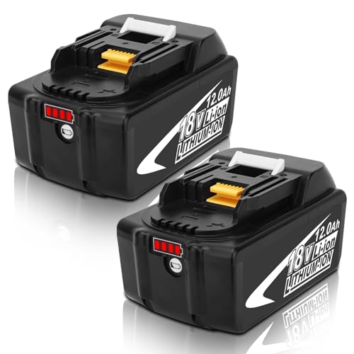 Batería-de-repuesto-BL1812B-de-alta-capacidad-(2-unidades,-12,0-Ah),-compatible-con-baterías-de-iones-de-litio-de-18-V-BL1812B,-BL1890B,-BL1860B,-BL1860,-BL1850,-BL1840B,-BL1830B-y-BL1815,-con-indicador-LED-(blanco).