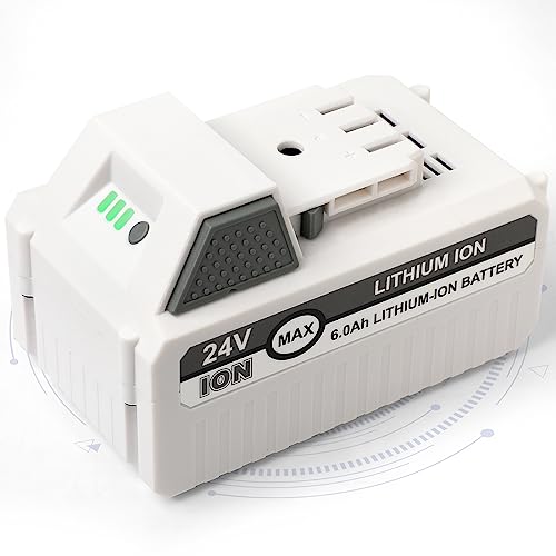 Batería-GGBON-de-24-V-y-6-Ah-para-herramientas-VOLTASK,-Snow-Joe-y-Sun-Joe-de-24-V/48-V-IONMAX.-Compatible-con-baterías-Voltask-de-24-V/48-V-y-herramientas-eléctricas-de-iones-de-litio-EcoSharp-Pro-Series-24BAT-LTX/LTW/LTE/LT/XR.