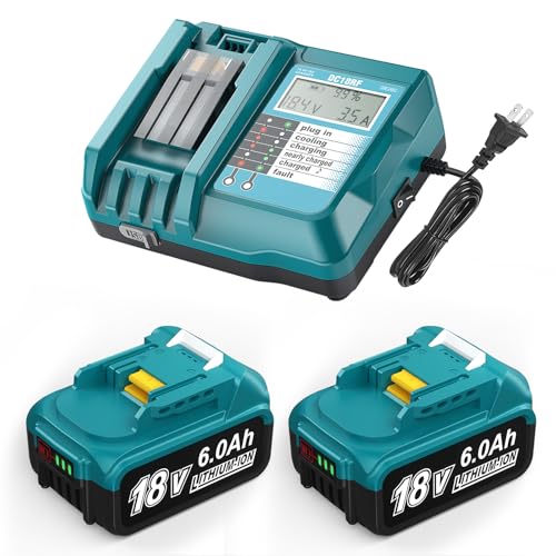 Paquete-de-2-baterías-de-repuesto-Bslite-de-18-V-y-6,0-Ah,-compatible-con-la-estación-de-carga-de-baterías-de-18-V-BL1840B,-BL1850B-y-BL1860B.