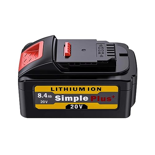 Batería-de-repuesto-Simple-Plus+-de-20-V-y-8,4-Ah-con-capacidad-real-para-herramientas-eléctricas-inalámbricas-Dewalt-de-20-V,-compatible-con-las-series-DCB200,-DCD,-DCF-y-DCG-de-Dewalt.