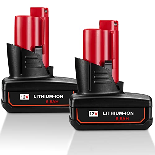 JYJZPB---Paquete-de-2-baterías-de-6,5-Ah-y-12-V-compatibles-con-Milwaukee-M12-(48-11-2401,-48-11-2412,-48-11-2411,-48-11-2420-y-48-11-2410),-herramientas-inalámbricas-de-12-V-para-Milwaukee-(batería-de-litio-de-12-V)