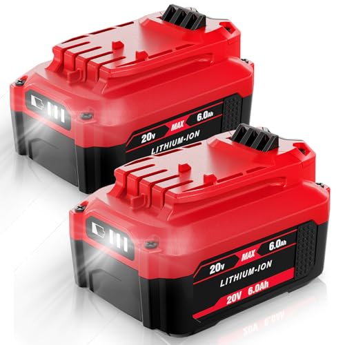 Batería-de-repuesto-POWITEC-CMCB204-de-6000-mAh-(paquete-de-2)-para-Craftsman-de-20-V-(CMCB204,-CMCB206,-CMCB205),-compatible-con-herramientas-eléctricas-inalámbricas-Craftsman-V20.